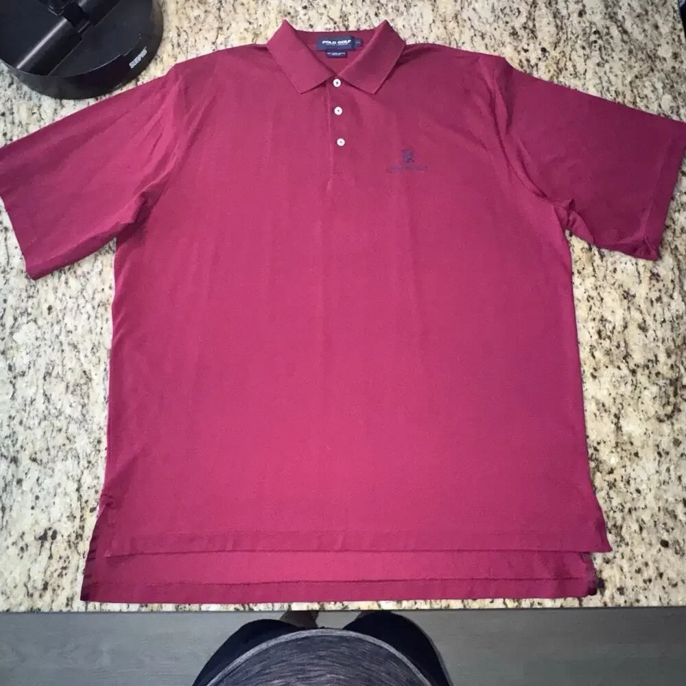 Ralph Lauren Polo Shirt Men's XXlarge Pima Cotton Short Sleeve Red Spanish Hills